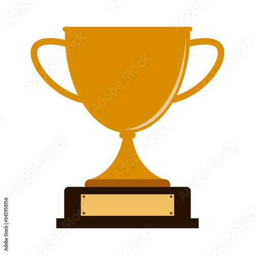 Trophy cup with the name plate on white background. Vector illustration. EPS 10.