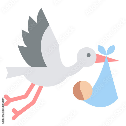 stork baby birth pregnancy icon