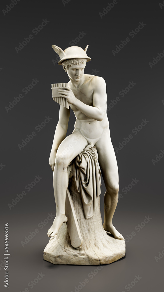 Ancient statue of Mercury (the Greek god Hermes) who played the syrinx