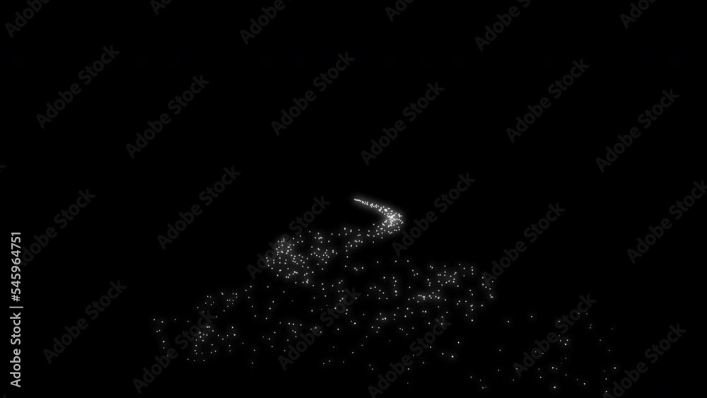 Christmas and New Year illumination. Rising up around an invisible spruce, a spiraling narrowing train of white sparkling lights.