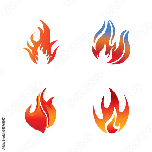 Fire logo design illustration and fire symbol