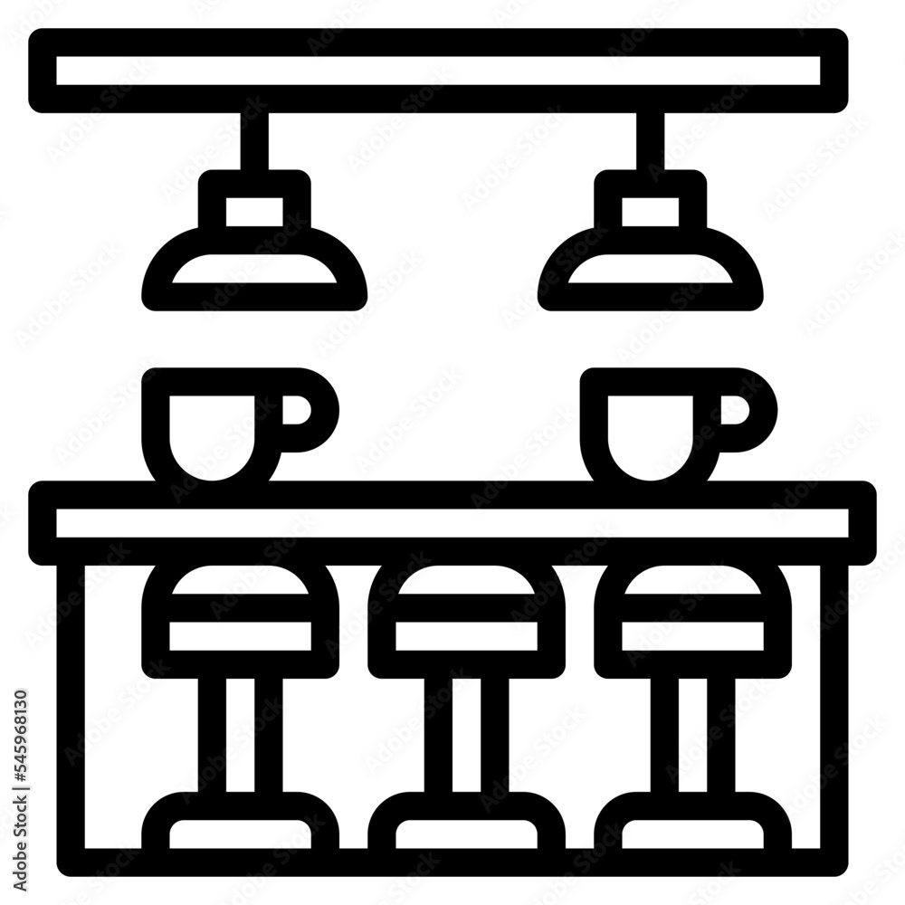 bar counter cafe coffee shop bar icon bar counter cafe coffee shop bar icon