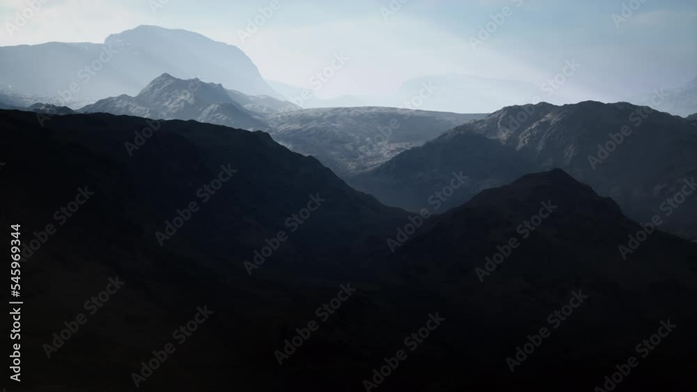 Mountains of Afghanistan in deep fog