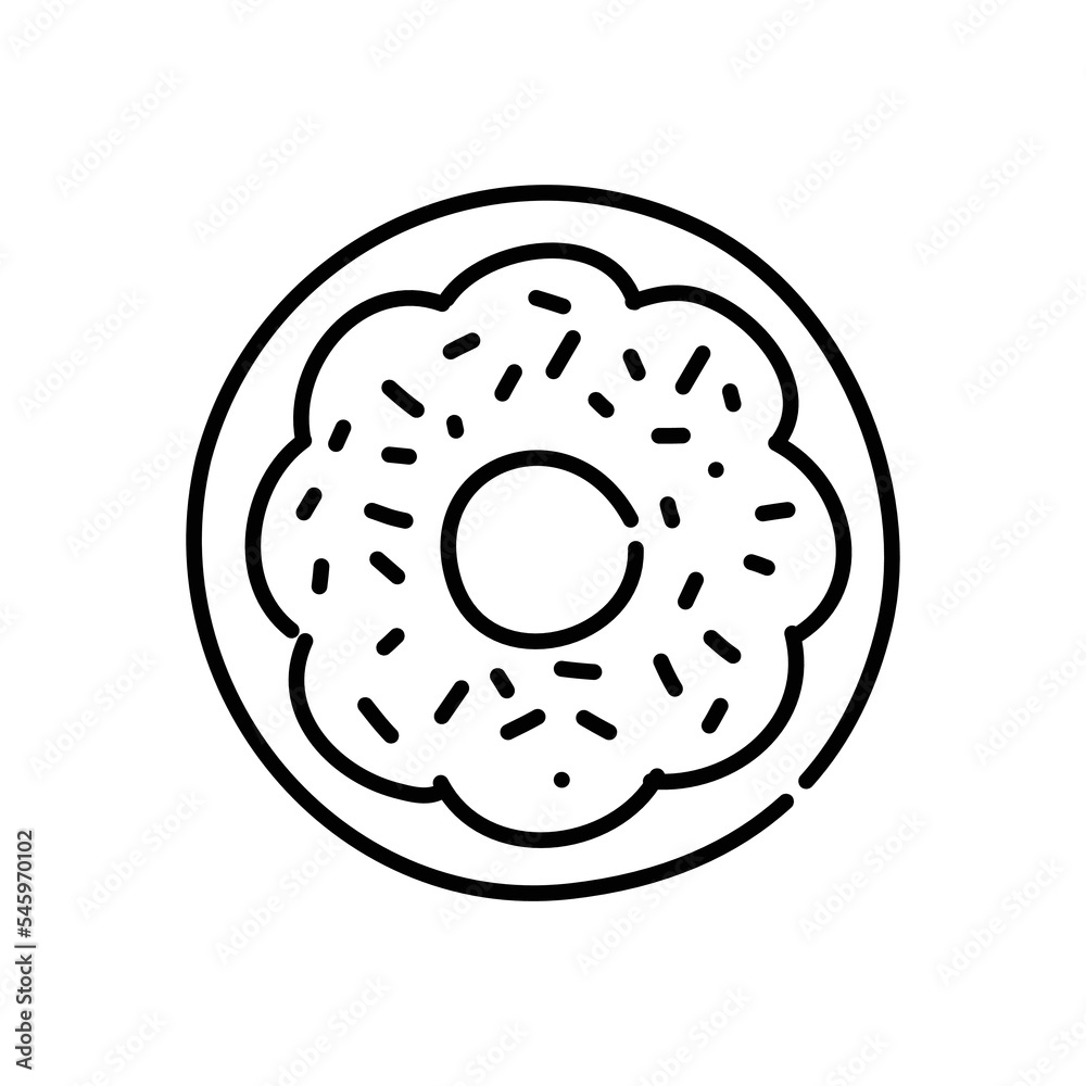Donut doodle icon. Hand drawn black sketch. Vector Illustration. Donut doodle icon. Hand drawn black sketch. Vector Illustration.