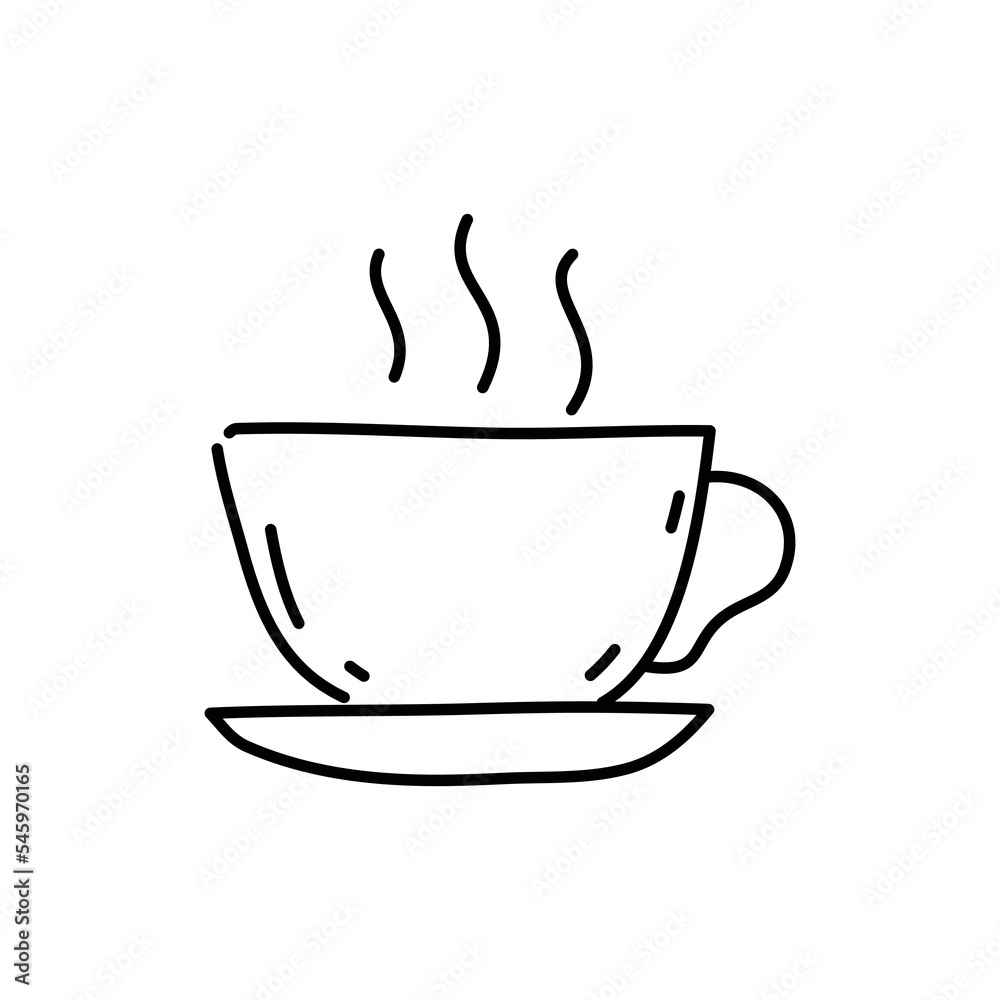 Coffee cup doodle icon. Hand drawn black sketch. Vector Illustration. Coffee cup doodle icon. Hand drawn black sketch. Vector Illustration.