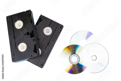 VHS videotapes and CDs