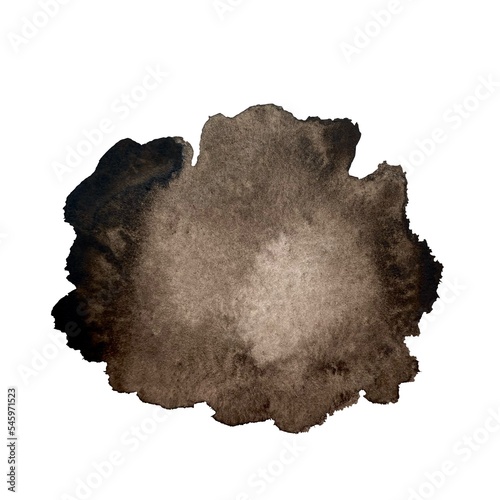 Black blot cloud form a watercolor illustration 