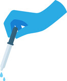 Doctor hand hold pipette flat icon Healthcare