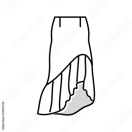 asymmetrical skirt color icon vector illustration