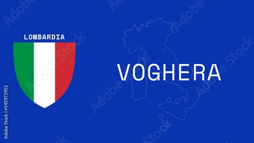 Voghera: Illustration mit dem Ortsnamen der italienischen Stadt Voghera in der Region Lombardia