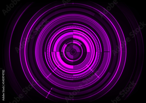  Abstract technology background with various technology elements Hi-tech communication concept innovation background Circle empty space for your text.