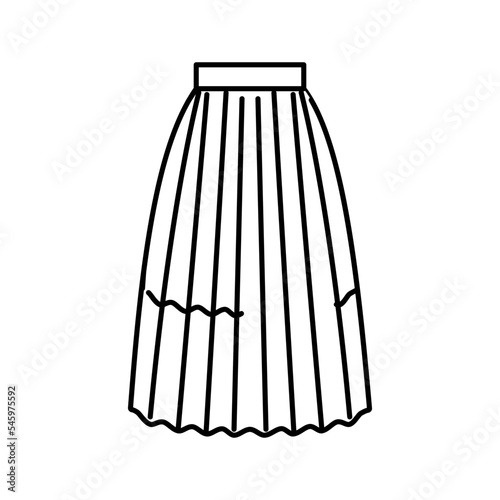 pleated skirt line icon vector illustration