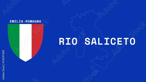 Rio Saliceto: Illustration mit dem Ortsnamen der italienischen Stadt Rio Saliceto in der Region Emilia-Romagna photo