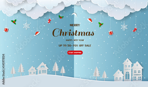 Christmas sale horizontal background for discount promotion,poster,flyers,brochure,banner,website or card