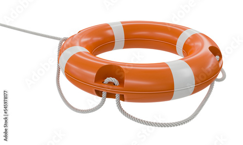 Canvas-taulu Red life buoy on transparent background. Help and rescue concept.