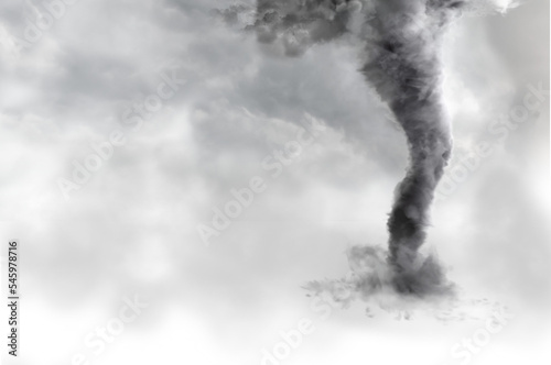 Tornado illustration isolated on black background. photo