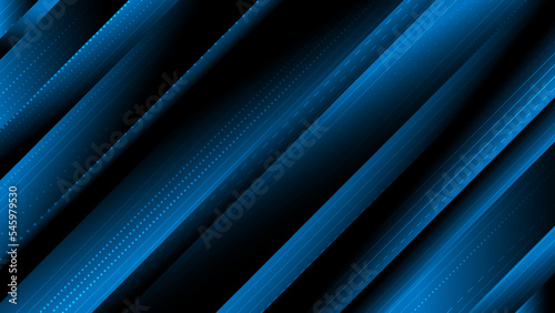 Illustration vector abstract pattern and dynamic mesh line on dark blue background. Modern futuristic design for background or wallpaper. Digital cyberspace, high tech, technology concept.