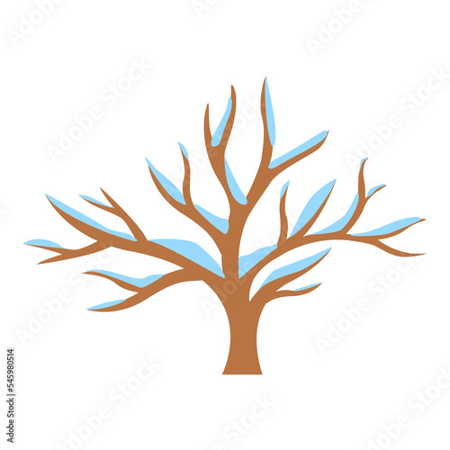 This is a snowy tree on a white background.