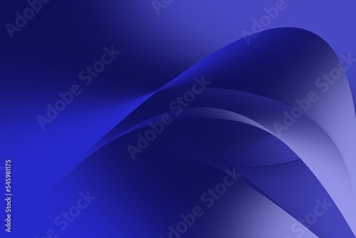 Abstract blue background with horizontal flowing wavy lines, curves. modern banner illustration