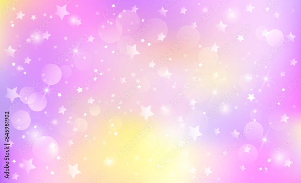 Magic pink kawaii background in sparkling stars. Magic pink kawaii background in sparkling stars.