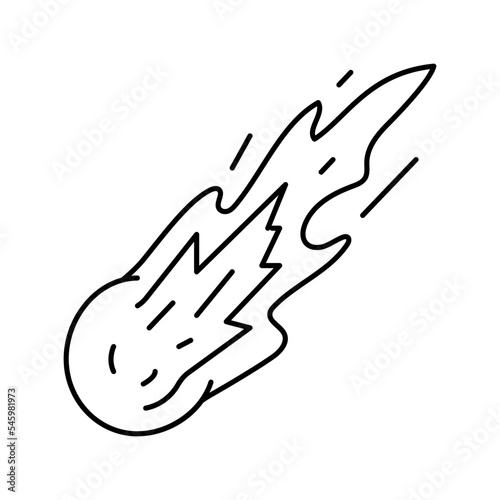 fireball line icon vector illustration