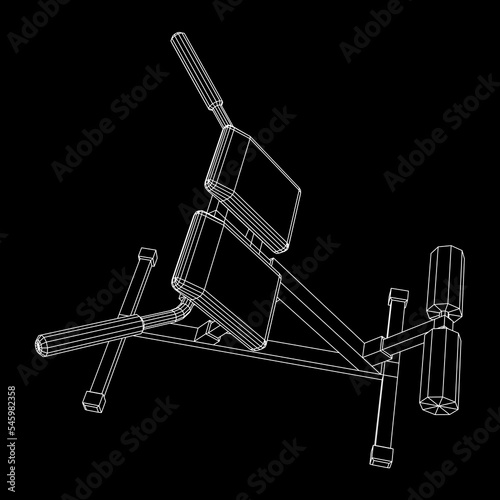 Modern exercise machine for the back and abs. Hyperextension simulator.