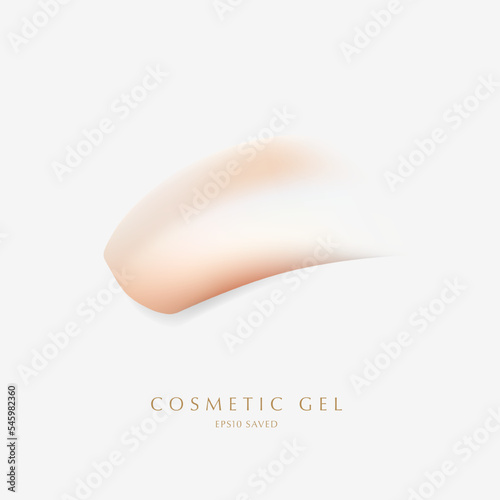 cosmetic cream smear,touch isolated on white background.