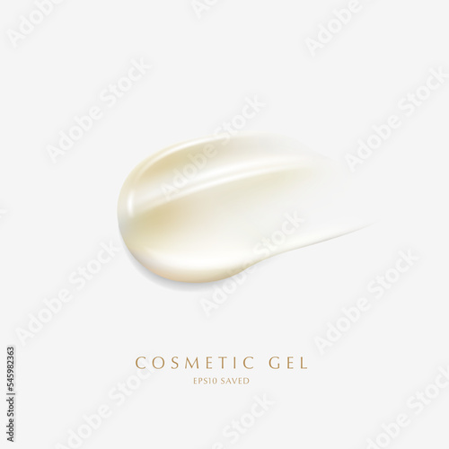 cosmetic cream smear,touch isolated on white background.