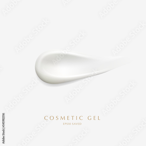 cosmetic cream smear,touch isolated on white background.