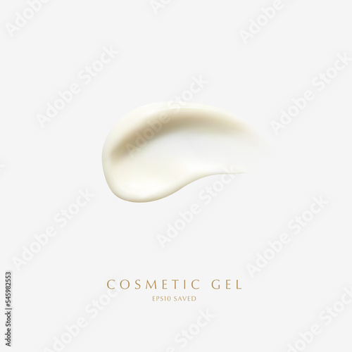 cosmetic cream smear,touch isolated on white background.