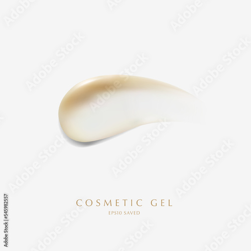 cosmetic cream smear,touch isolated on white background.