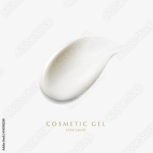 cosmetic cream smear,touch isolated on white background.