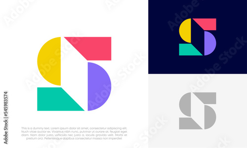 Initial letter S colourful logo design vector