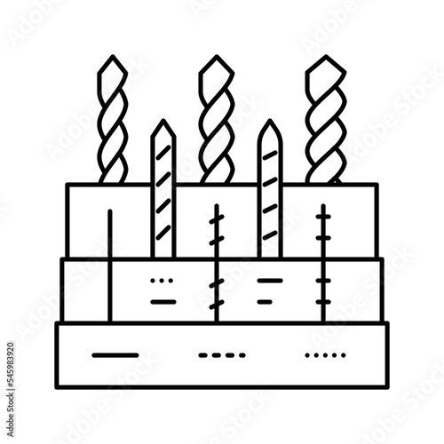 drill bit holder line icon vector illustration