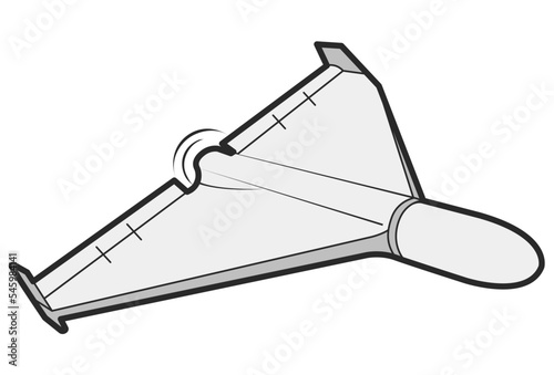 Loitering munition Shahed 136, kamikaze drone Geran-2 in flight, none-pilot suicide drone, vector