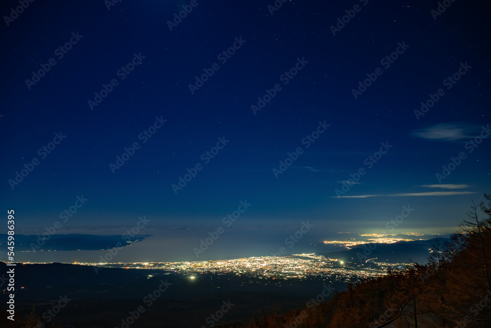 静岡県富士宮市　富士山五合目から見た夜景