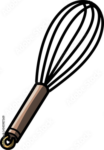 Simple design of a whisk isolated on white background