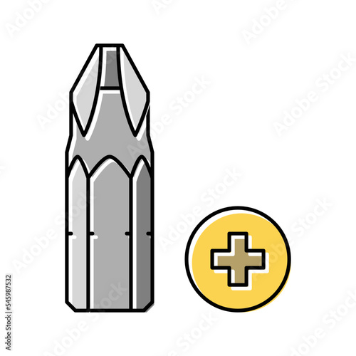 phillips head screwdriver bit color icon vector illustration