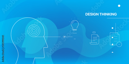 Design Thinking Process, Human-Centered, Problem-Solving UX Concept 