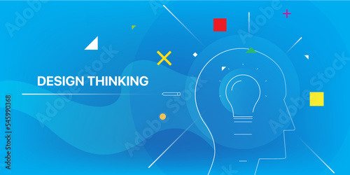 Design thinking concept artwork, an iterative process in which you seek to understand your users, challenge assumptions, redefine problems and create innovative solutions.