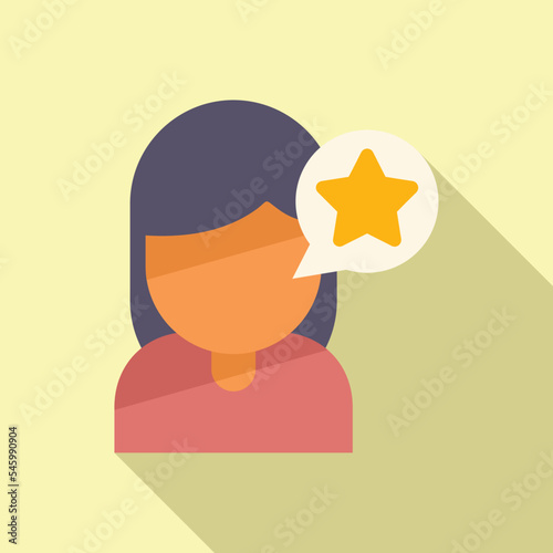 Good client icon flat vector. Star review. Service rate