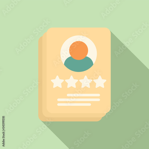 Client cv icon flat vector. Star survey. Service rate