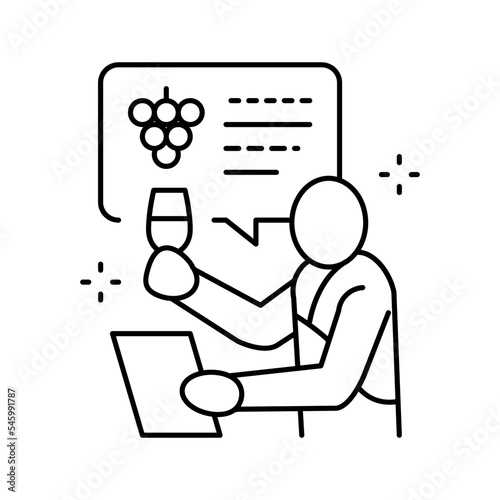 sommelier profession line icon vector illustration