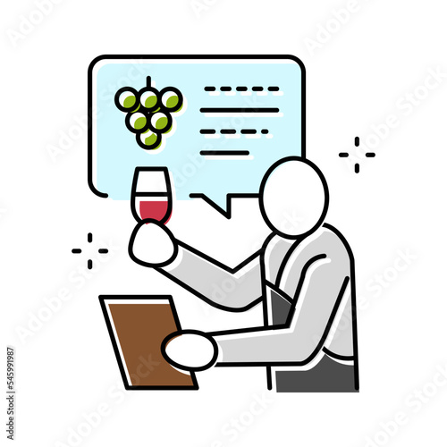 sommelier profession color icon vector illustration