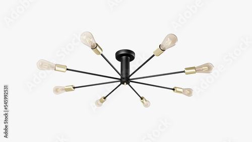 3d rendering modern unique decorative hanging lamp isolated background