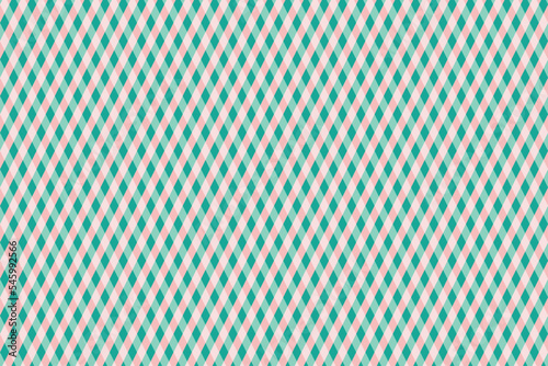 Traditional rhombus seamless pattern with pink green teal colors. Harlequin Christmas vector pattern