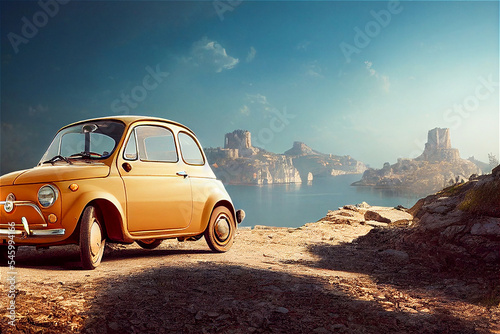 Small yellow car