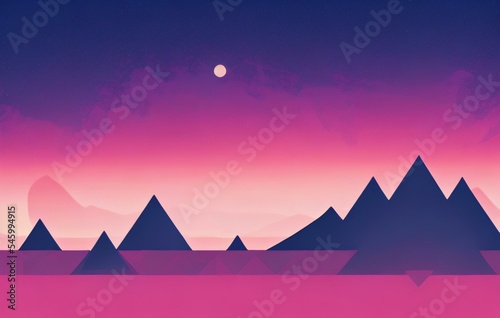 silhouette of landscape illustration