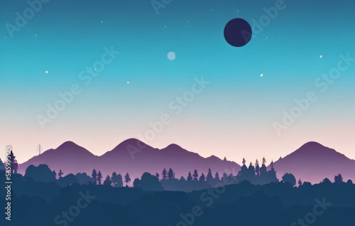 silhouette of landscape illustration