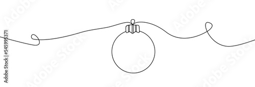 Christmas ball one line .Christmas decoration continuous line.Hand drawn christmas ball
